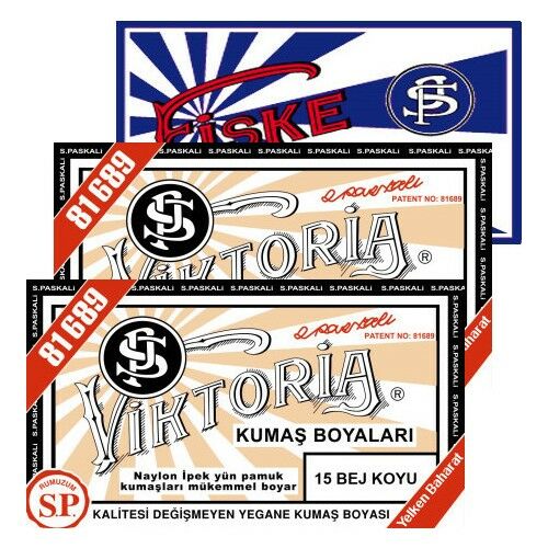 Viktoria Kumaş Boyası Koyu Bej 2Pk+Fiske Sabitleme 1Pk