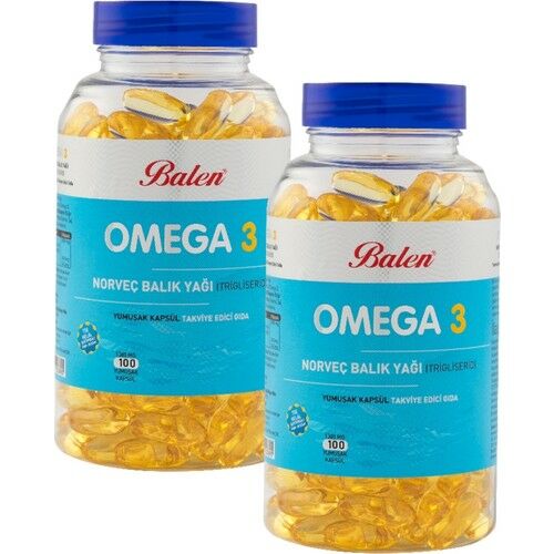 Balen Omega 3 Norveç Balık Yağı Trigliserid 1380MG 100 Kapsül x 2 Adet