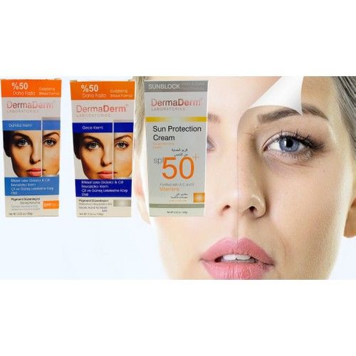 Dermaderm Leke Giderme Seti Gündüz Gece Ve Güneş Kremi Spf50 Set
