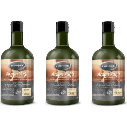 Mecitefendi 3 Adet Organik Argan Yağlı Şampuan 3x400 ml