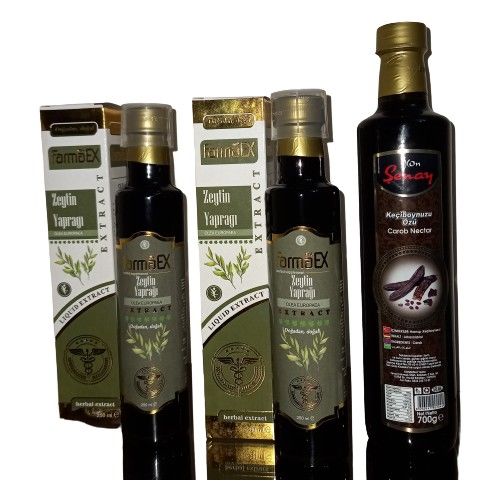 Myfarmaex 2'li Zeytin Yaprağı Ekstratı 250 ml + (Şenay Keçiboynuzu Özü 700 gr )
