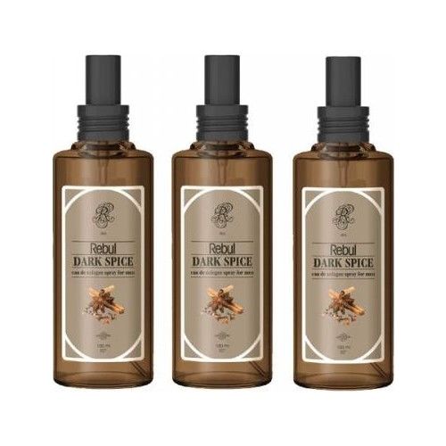 Rebul Dark Spice Spreyli Cam Şişe Kolonya 3'lü 100 ml