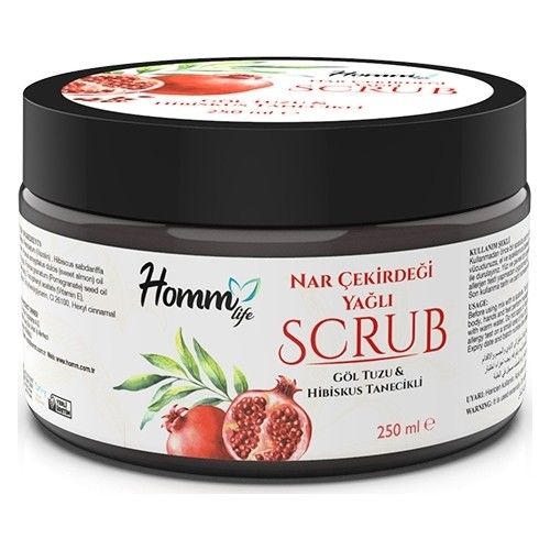 Homm Life Nar Çekirdeği Yağlı Scrub 250 ml Göl Tuzu&hibiskus Tanecikli