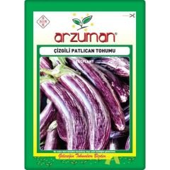 Arzuman Çizgili Patlıcan Tohumu (10 Gr) Alaca Patlıcan
