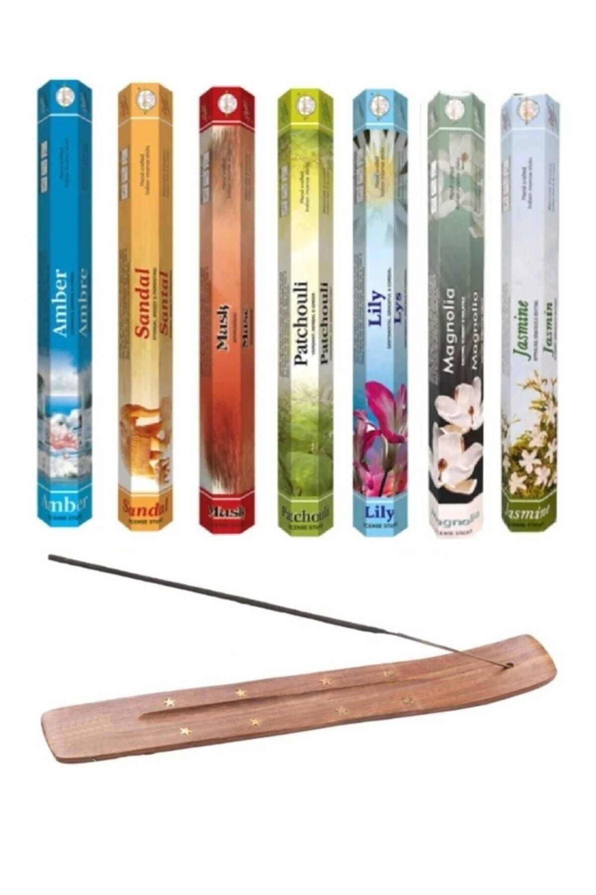 140 Adet Tütsü 7 X 20 Sticks Ve Kaliteli Ahşap Tütsü Kayığı