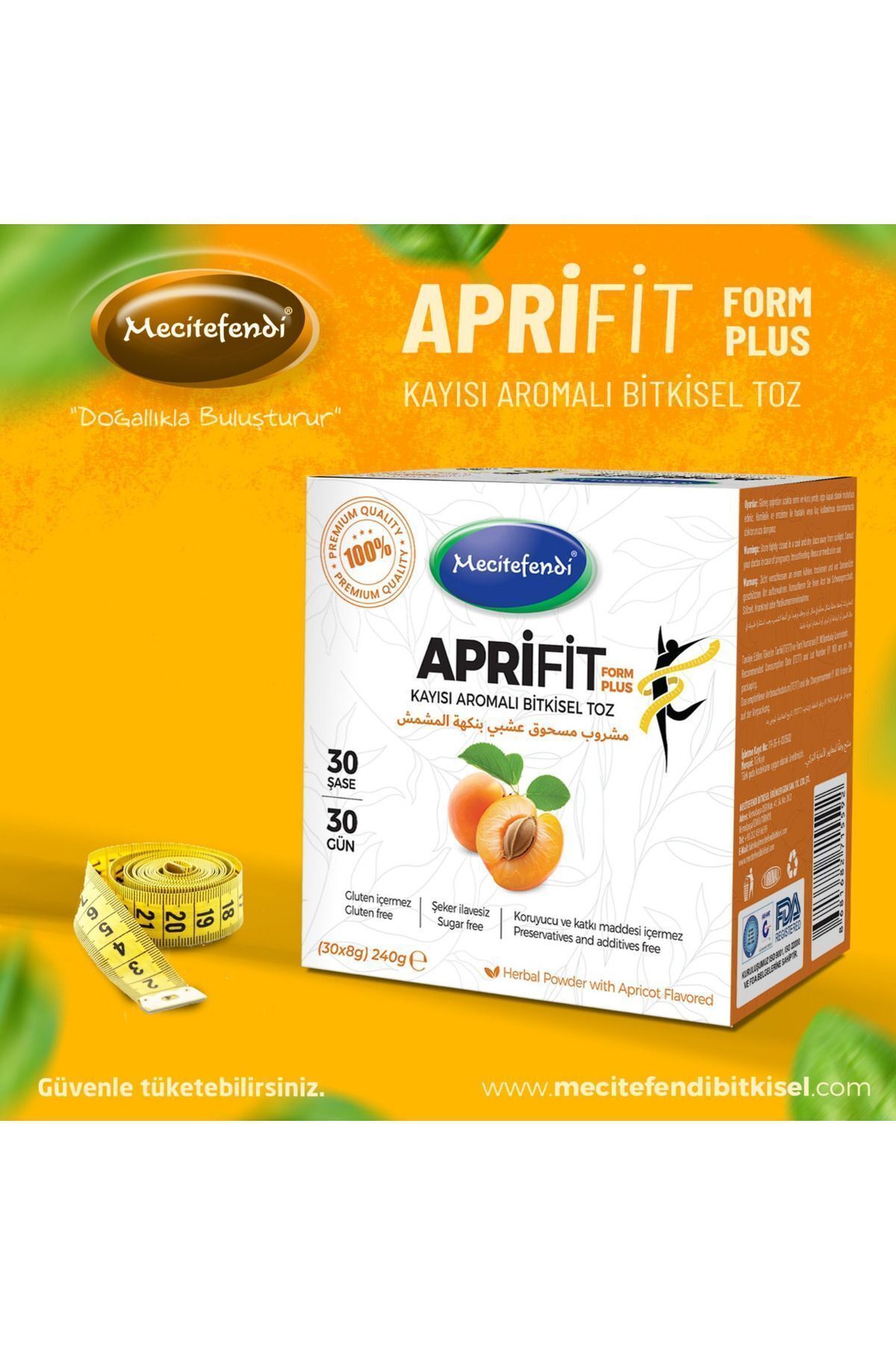 Aprifit Form Plus Toz 240 Gr Kayısılı 5'li Paket - 5 Kutu
