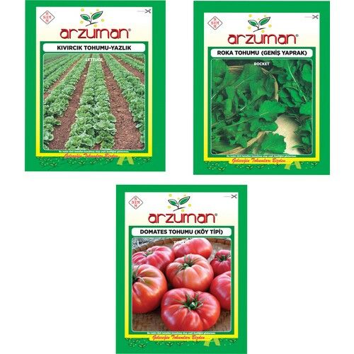 Arzuman Kıvırcık Yazlık Geniş Yaprak Roka Köy Tipi Domates Tohumu