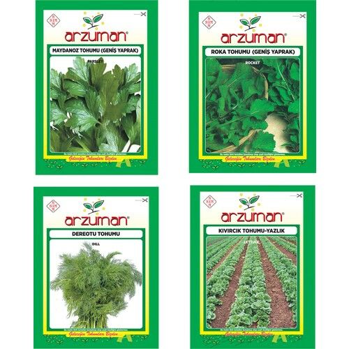 Arzuman Geniş Yaprak Maydanoz/geniş Yaprak Roka Dereotu Yazlık Kıvırcık Tohumu