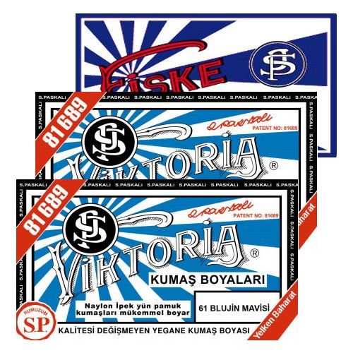 Viktoria Kumaş Boyası Blujin Mavisi 2Pk+Fiske Sabitleme 1Pk