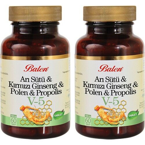 Balen (V5) Arı Sütü & Kırmızı Ginseng & Polen & Propolis Tablet x 2 Adet