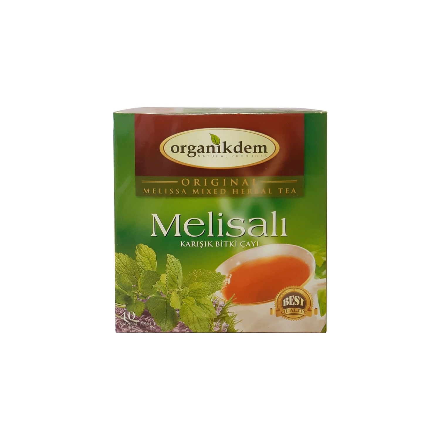 Organikdem Melisalı Karışık Bitki Süzen Poşet Çay 2 x 40'lı
