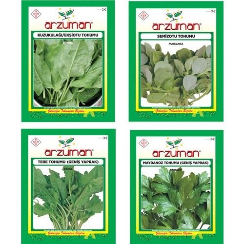 Arzuman Kuzukulağı Ekşiotu Semizotu Geniş Yaprak Tere Geniş Yaprak Maydanoz