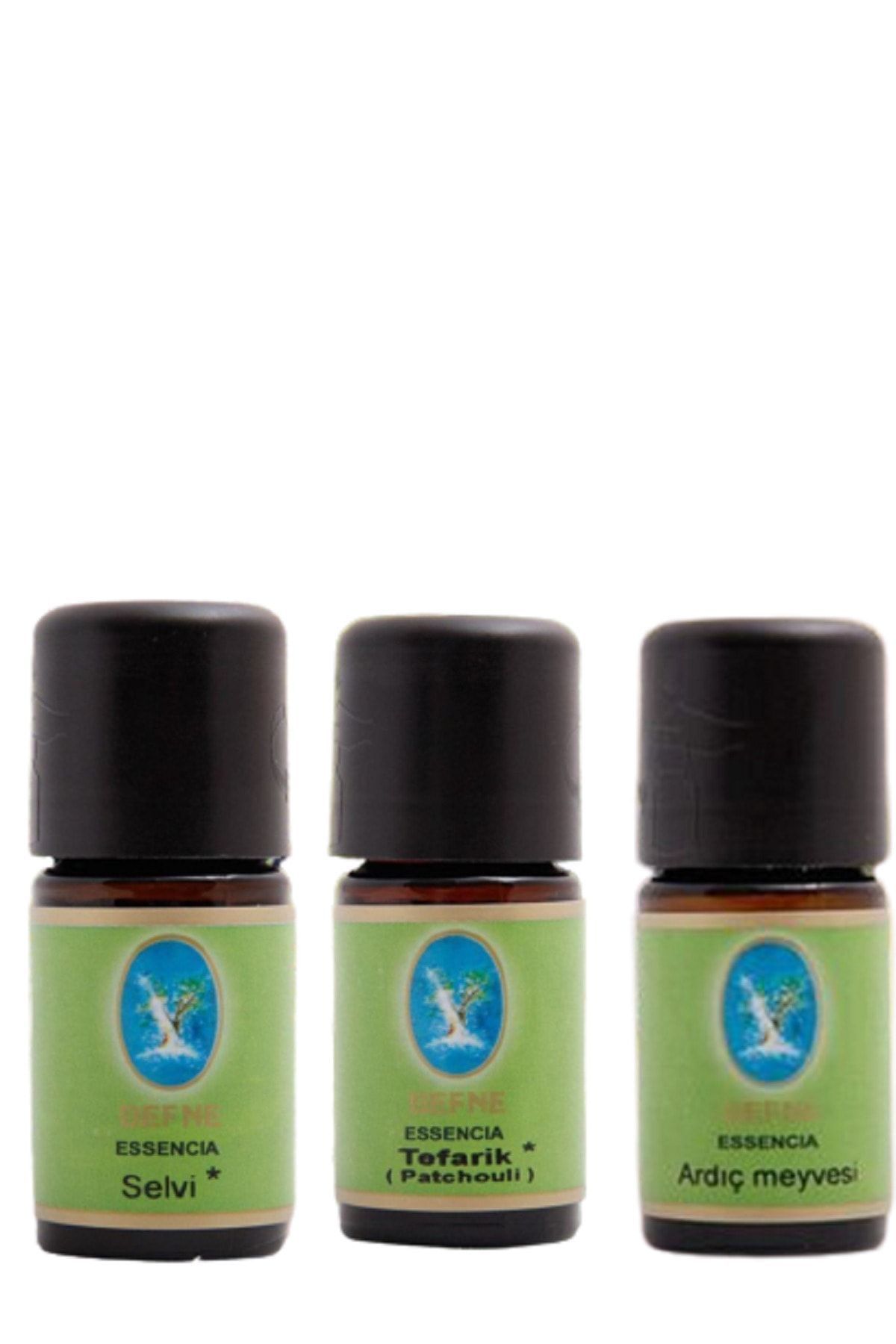 Defne Essencia Organik Ardıç Yağı Servi ( Selvi ) Yağı Paçuli ( Tefarik ) Yağı 5 ml 3' Lü Paket