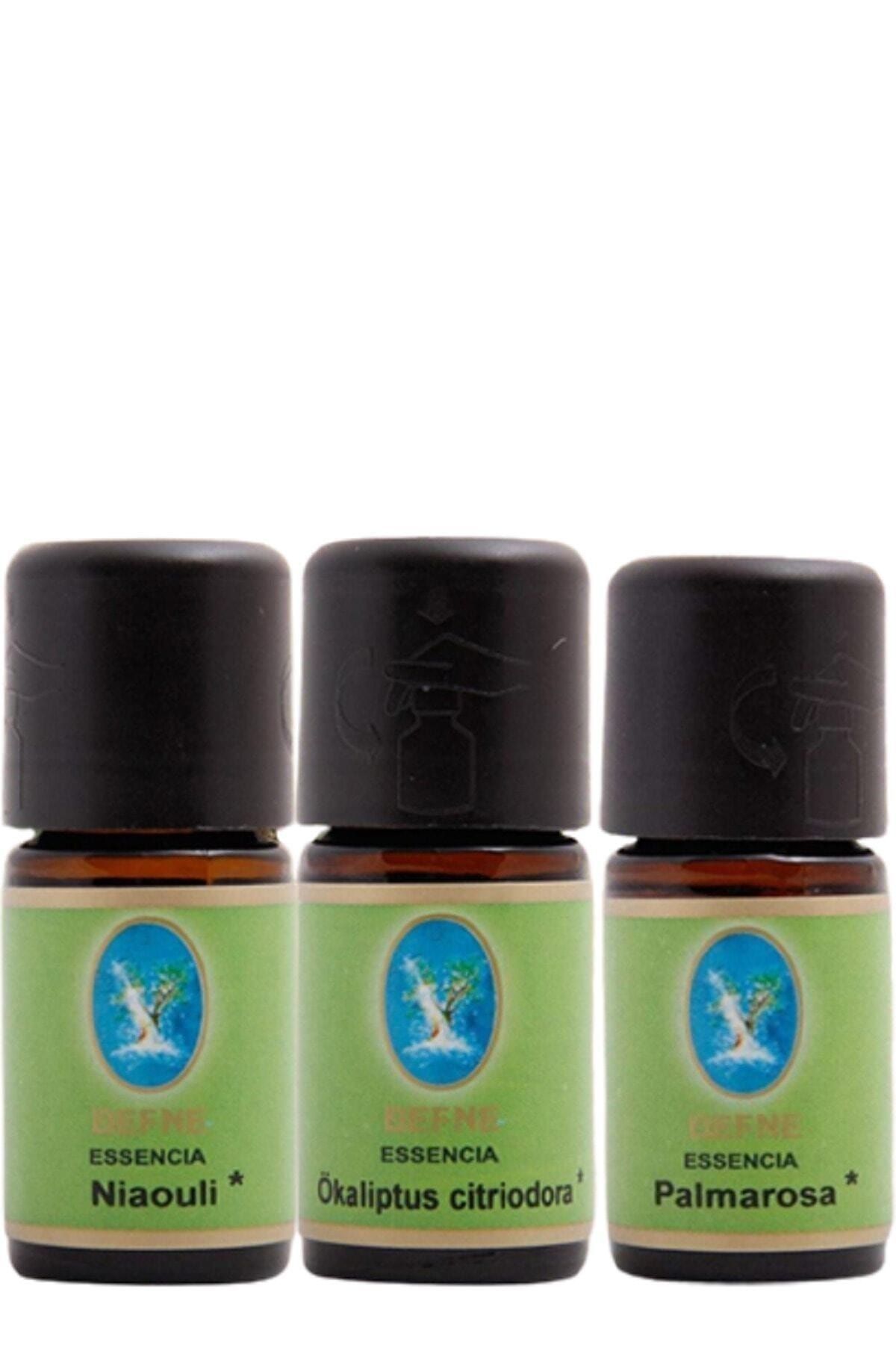 Organik Niaouli Yağı Palmarosa Yağı Okaliptüs Citriodora Yağı 10 ml 3'lü Paket